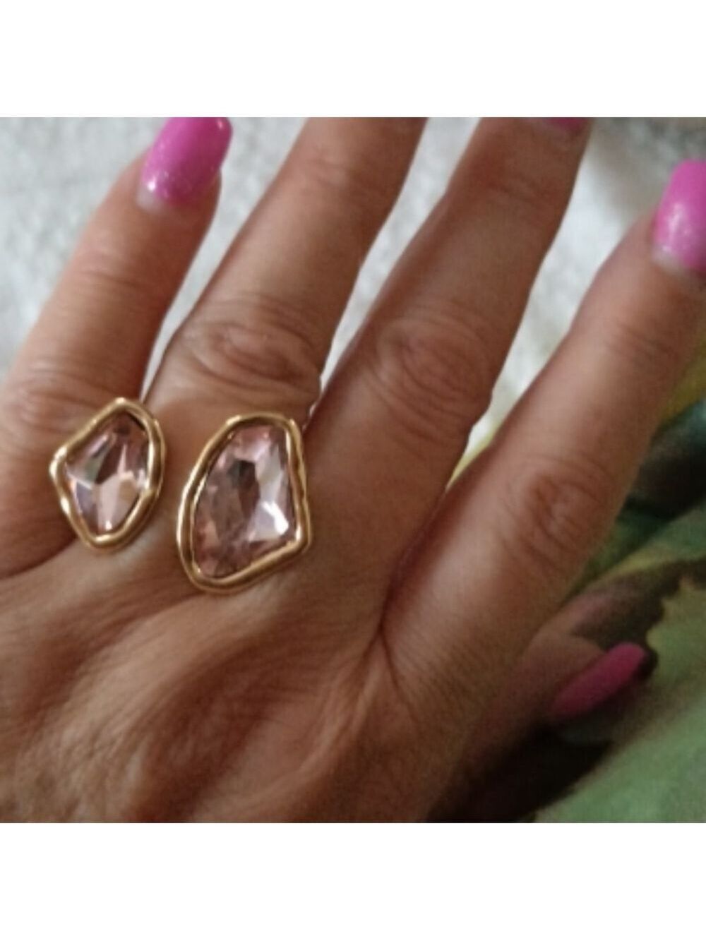 Glass Statment Ring Gold or Silver